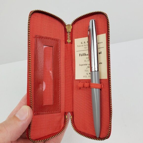 Heiko 542 Ballpoint Pen Vintage German w/ Zipper Case C.E. Pilz Fullhalter-Etui - Picture 4 of 14